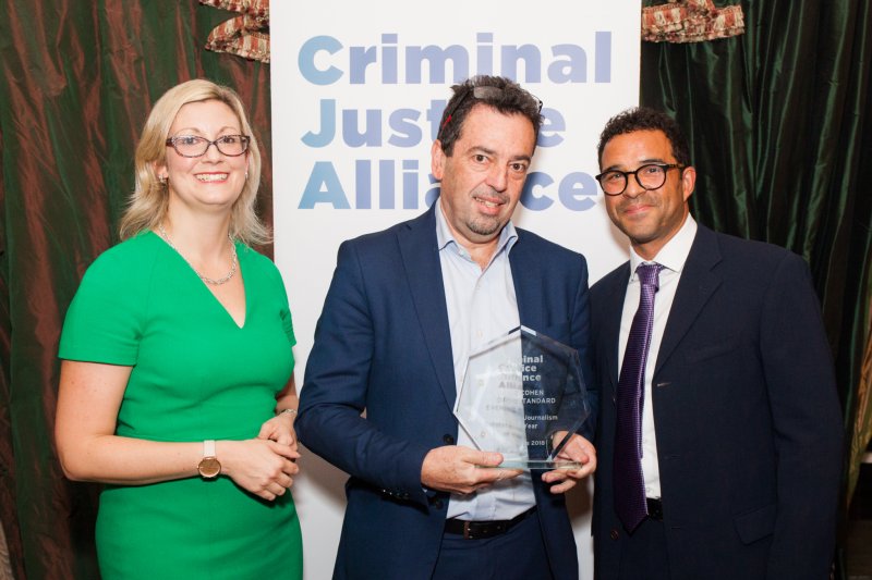 Evening Standard journalist David Cohen accepts CJA Media Award